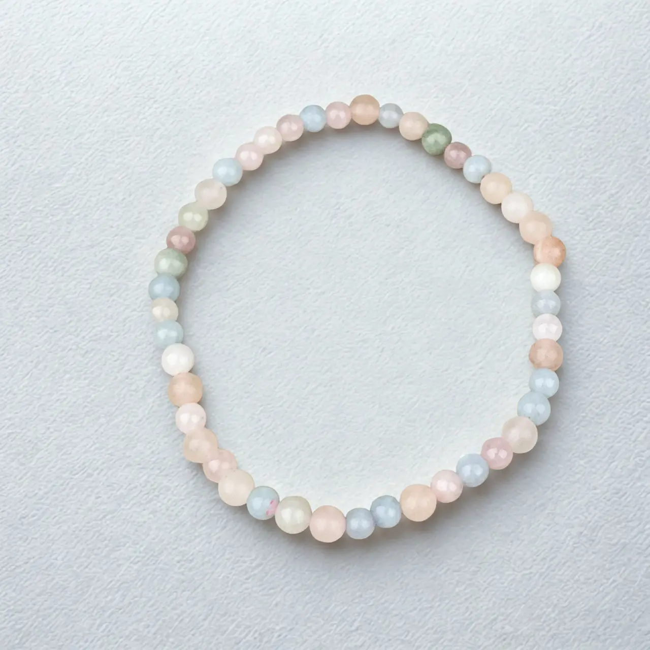 Morganite Crystal Bracelet 4mm Natural Pastel Gemstone Beads for Self Love Emotional Healing Heart Chakra & Feminine Energy Handcrafted with Calming Nurturing Energy