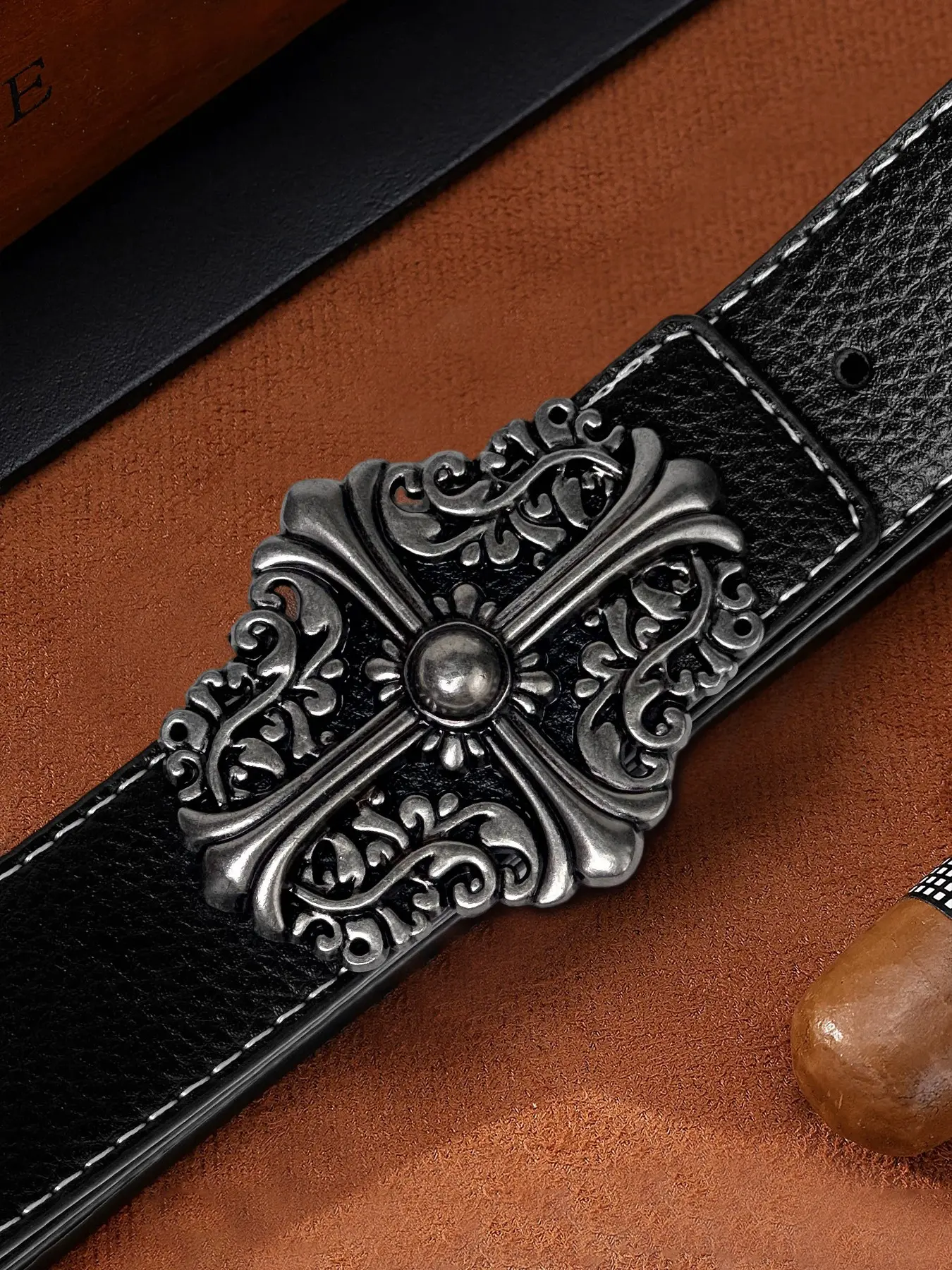 NWT black leather goth grunge belt The Kooples xs 70 cm Black Western Emo Goth Alt Belt for Woman Men, Western  main image 3