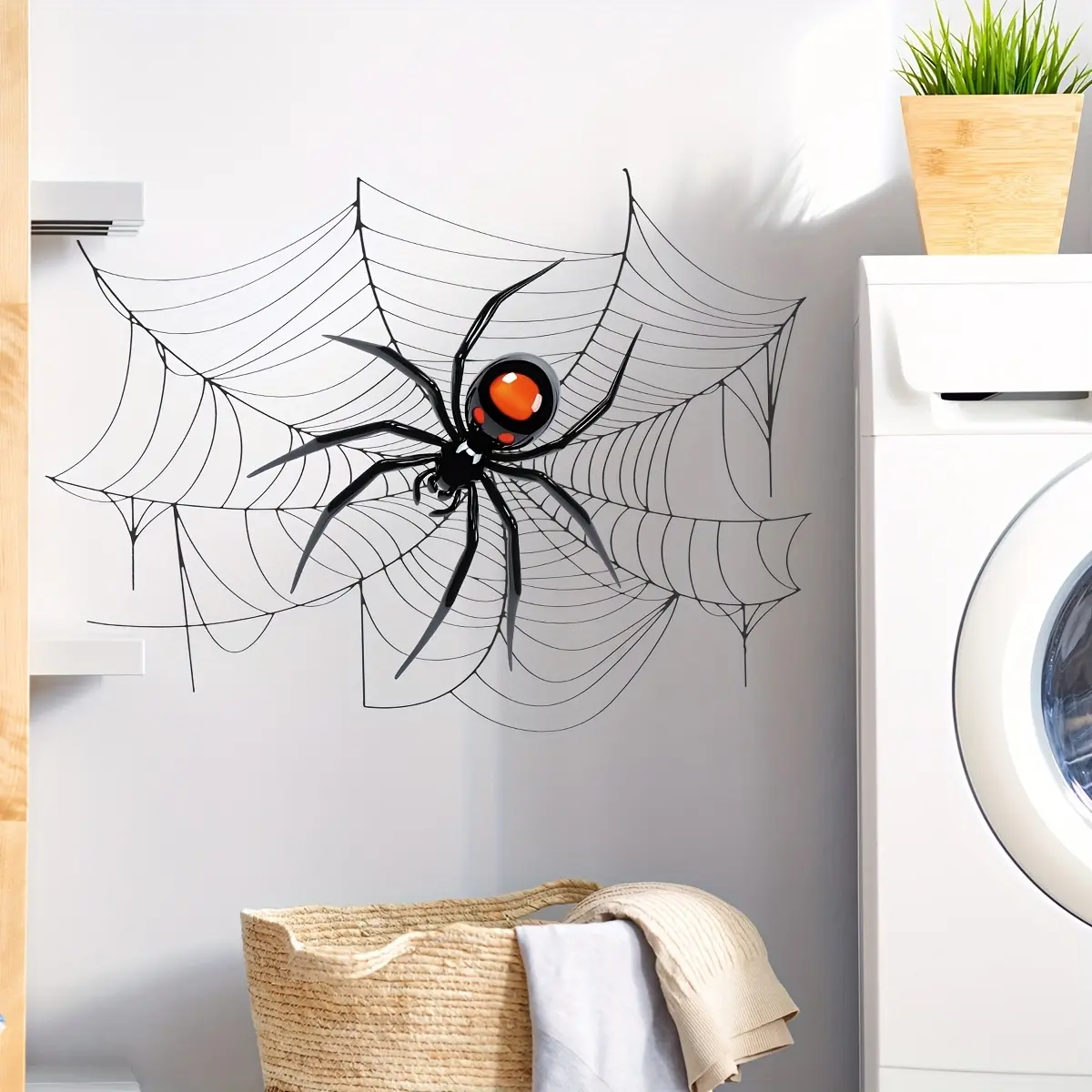 A (30*40cm) spider web Halloween wall sticker for living room, bedroom, bathroom, home background decoration Deco Stickers Wall Art Stickers CT18000-KL