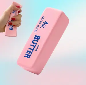Stress Relief European Butter Stick Toy - Pink & Mint Green, Creative Super Soft Wet PU Slow Rebound, Creaking Filling, Music-Enabled Kneading Toy for Kids (Internet Famous Same Model)