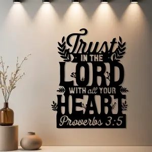 1pc Religious Scripture Metal Wall Art, Decor, Religious Home Decor, Religious Decoration, Religious Scripture Statue Mural with Rust-Resistant Finish - Ideal Gift for Anniversary, Christmas, Thanksgiving & Holiday Season - Metal Wall Sculptures