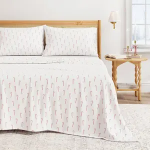 100% Cotton Holiday Printed Flannel Sheet Set - Great Bay Home