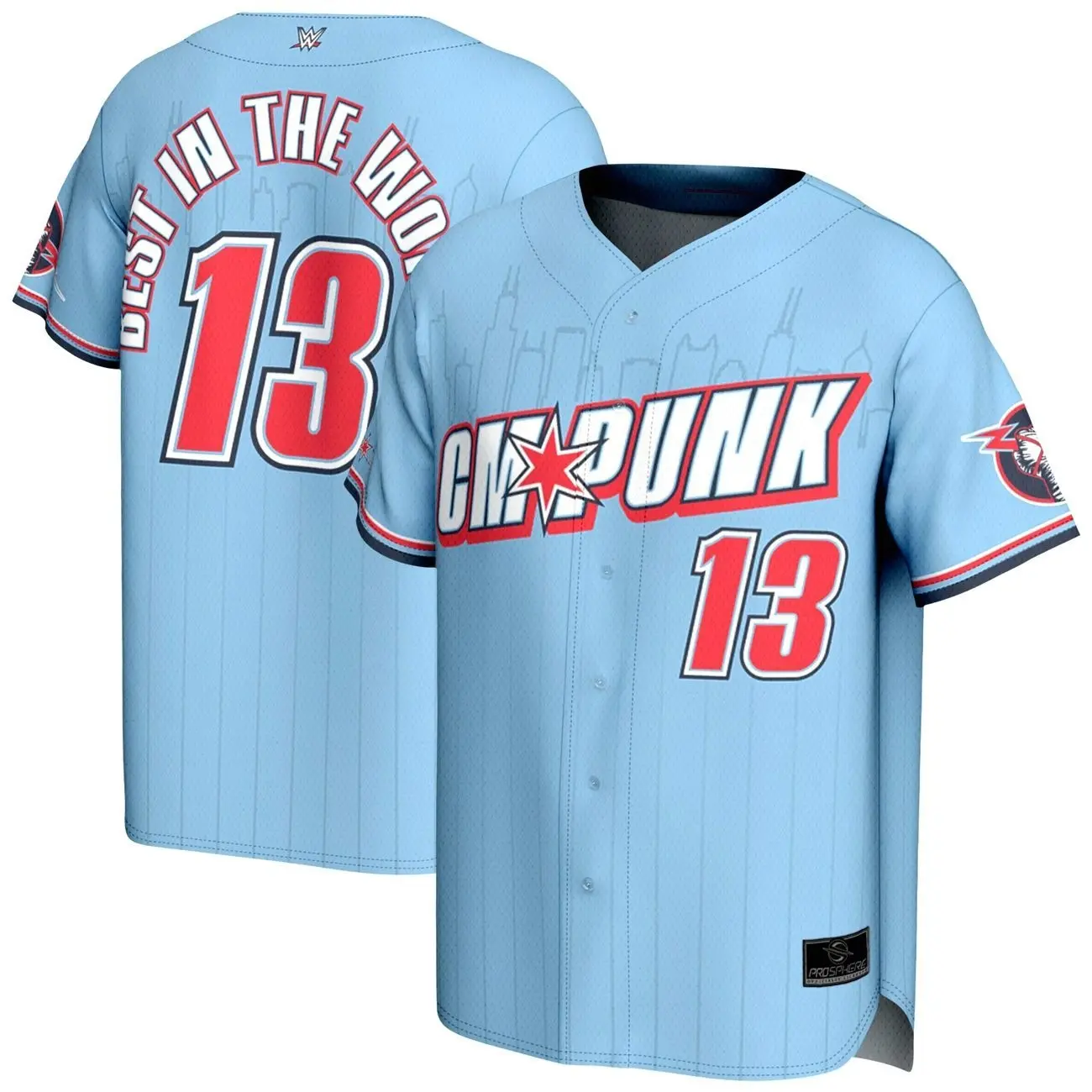 CM Punk ProSphere Chicago Baseball Jersey - Blue
