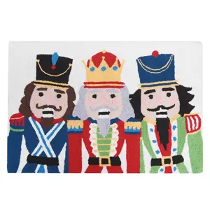 2' x 3' Nutcracker Trio Hooked Christmas Area Rug by Valerie