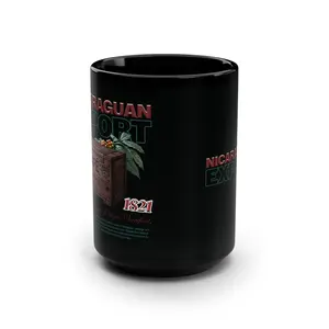 Nicaragua Coffee Mug Vintage Black Ceramic Cup