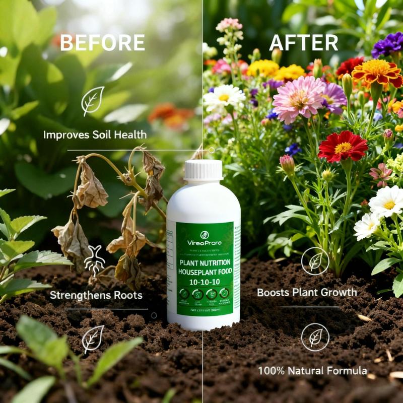 Soil and Plant Fertilizer Kit – 10-10-10 Organic Liquid Plant Fertilizer + Potassium Dihydrogen Phosphate. Fulvic acid soil conditioner, water-soluble general-purpose nutrient solution, suitable for indoor and outdoor plants, lawns and gardens. home grass