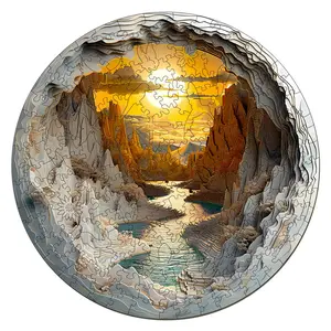 Vision Inside the Cave-1 Wooden Jigsaw Puzzle for Adults and Kids Unique Shape Animal Wood Puzzles Challenging Puzzle, Family Game Creative Gifts，Laser-Cut Durable HDF Wood Puzzle