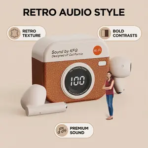 Newmine Wireless Earbuds Bluetooth Headphones 20Hrs Playback Stereo Ear Buds with LED Display Charging Case IPX5 Waterproof in-Ear Earphones with Mic for Phone Tablet Laptop Sports White Slider Hybrid Active Noise Cancelling