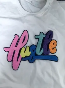 fashion outfits hustle iron on clothes Patches ,heat press,letters,Largesize,backpack,jacket,Custom embroidered