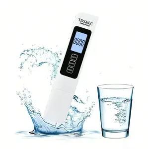 1-pc Digital Water Quality Tester, Water Testing Device, 3-in-1 TDS, EC & Temp Meter, 0-9999 ppm, Wide Measurement Range, Portable with Backlit Screen, Suitable for Home Drinking Water, Hydroponics and Aquariums, with Portable Case