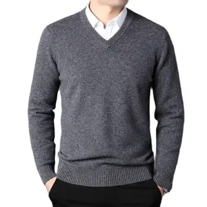 Men’s Cashmere Cotton Blend Classic V-Neck Pullover Sweater, Autumn/Winter 2025 — Versatile for Work and Casual Wear, Easy to Match