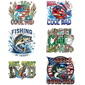 Fish Pattern Heat Transfer Sticker, 6 Counts/set DIY Heat Transfer Sticker, Washable Heat Press Sticker for T-shirt, Canvas Bag, Shoes, Hats, Crafts