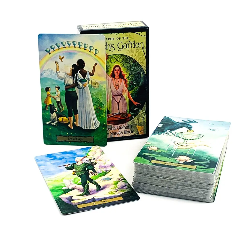 Witch Garden Tarot Cards Box, Fun Paper Card Game, Tarot Card Deck for Holiday Parties, Valentine's Day, Thanksgiving, Christmas, Easter Gift, Themed Card Game