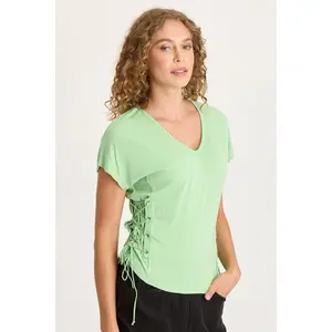 Sandro Jersey Lace-Up Top