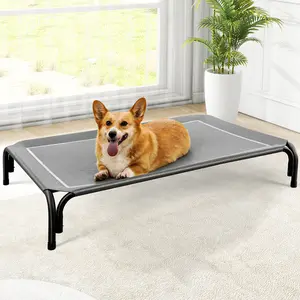 【VALUXE】 New Portable Elevated Dog Beds for Large Sized Dogs,Breathable Pet Cot with Non Slip Feet,Indoor Outdoor Use Pet Bed with Metal Frame FallFreshness