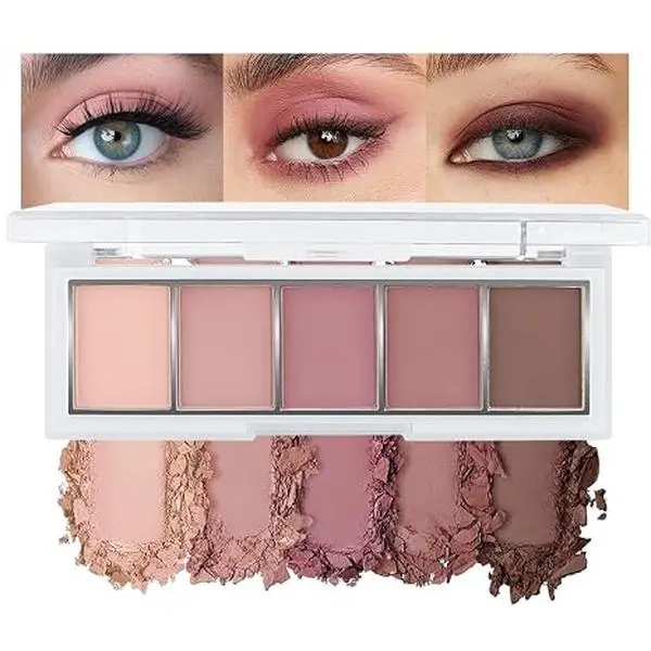 Eyeshadow Palette, Rose Mauve Pink Neutral Eye Shadow, Dusty Pink Taupe Brown Eyeshadow, Soft Blendable Natural Makeup, Long Lasting Waterproof for Daily Date Soft Glam Look