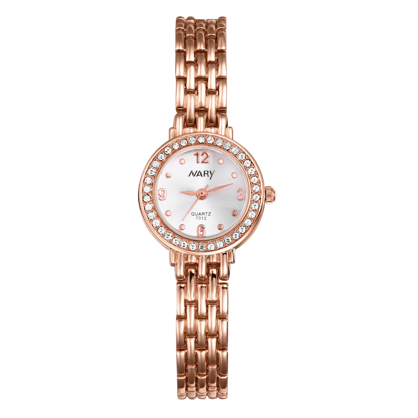 OIDEA Women's Rhinestone Crystal Quartz Watch - Jeweled Detailing, Dot-Index Dial, Detachable Thin Metal Bracelet, 3ATM, Ultra-Slim Gold-Silver Tone, Minimal Design, Glass-and-Metal Body, Crystal Quartz Watches, Jeweled Detailing Quartz Watches