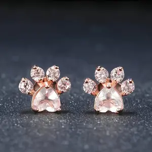 2 Stylish Cartoon Cute Animal Footprint Stud Earrings / Cat Claw Stud Earrings / Ear First Gift / Popular Jewelry Additions