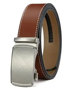 Ratchet Belt Replacement Strap 1 3/8”, Leather Belt Strap for 40MM Slide Click Buckle