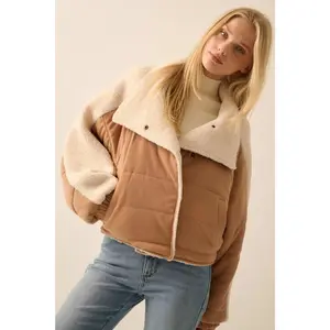 Bundle Up Sherpa Fleece-Lined Puffer Jacket