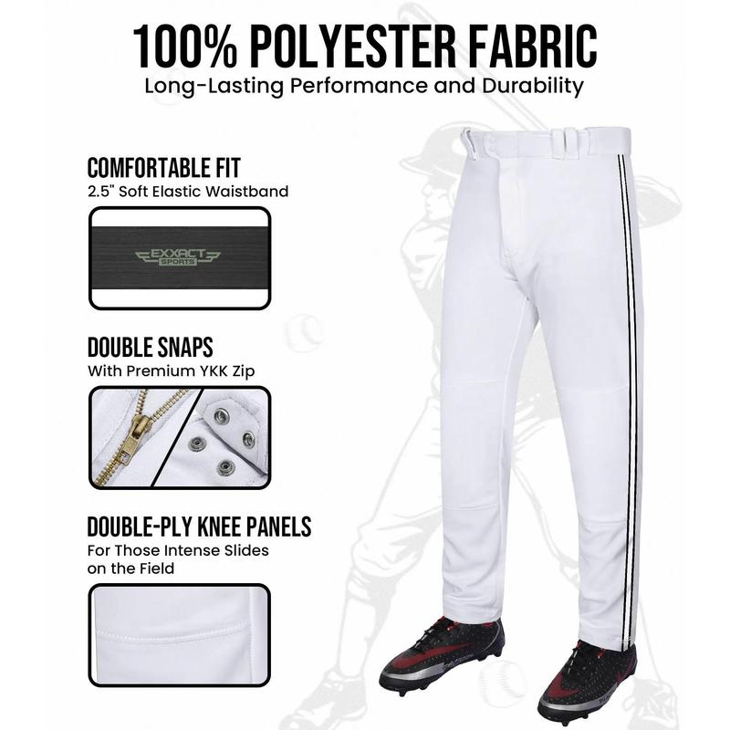Exxact Sports Proline Full Length Youth Baseball Pants with Stripes (White)