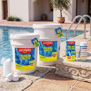 Chlorine Tablets 3 Inch, 20lb with Test Kit in Exclusive Protective Packaging, 99% Pure Trichlor Slow Dissolving Sanitizer, Chlorine Tabs Pool Chemicals for Inground & Above Ground Pools