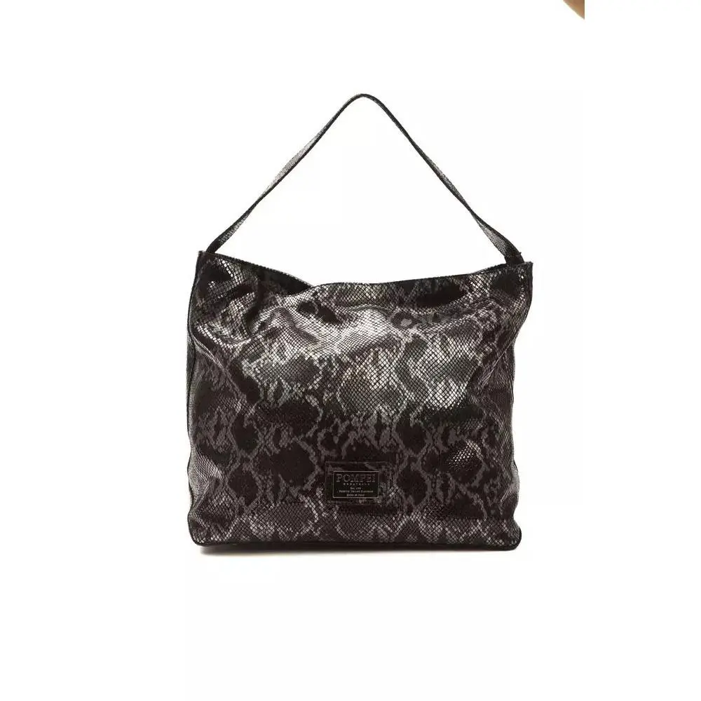 Pompei Donatella Chic Python Print Leather Shoulder Bag