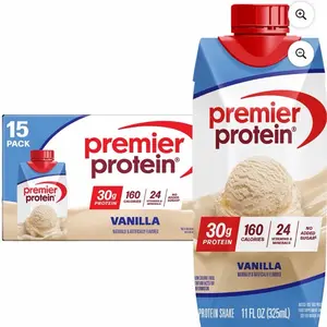 Premier Protein Shake Vanilla 30g Protein No Added Sugar 24 Vitamins Minerals 11 fl oz 15 Pack Support Immune Health - Flavor