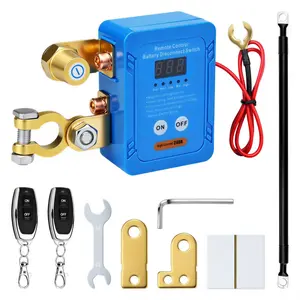 Remote Battery Disconnect Switch LED Display Flame-Retardant Housing, 12V/24V 240A Battery Kill Switch, Anti-Theft Vehicle Battery Cut Off Switch All Accessories, for Car, Truck, RV, ATV