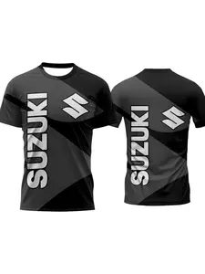 Suzuki 3D Printed Men's T-Shirt, Summer Motorcycle Short-Sleeve T-Shirt, Quick-Dry Cycling Apparel for Men and Women