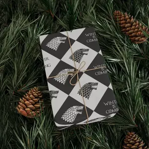 Winter Is Coming Gift Wrap, Game of Thrones Wrapping Paper, House Stark Inspired Wrap, Festive Holiday Presents