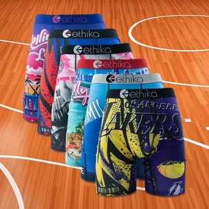 Men Swimming Trunks 6Pcs Pack Breathable Plus Size Quick Dry Sexy Print Sports Underwear for Beach Water Sports and Gym