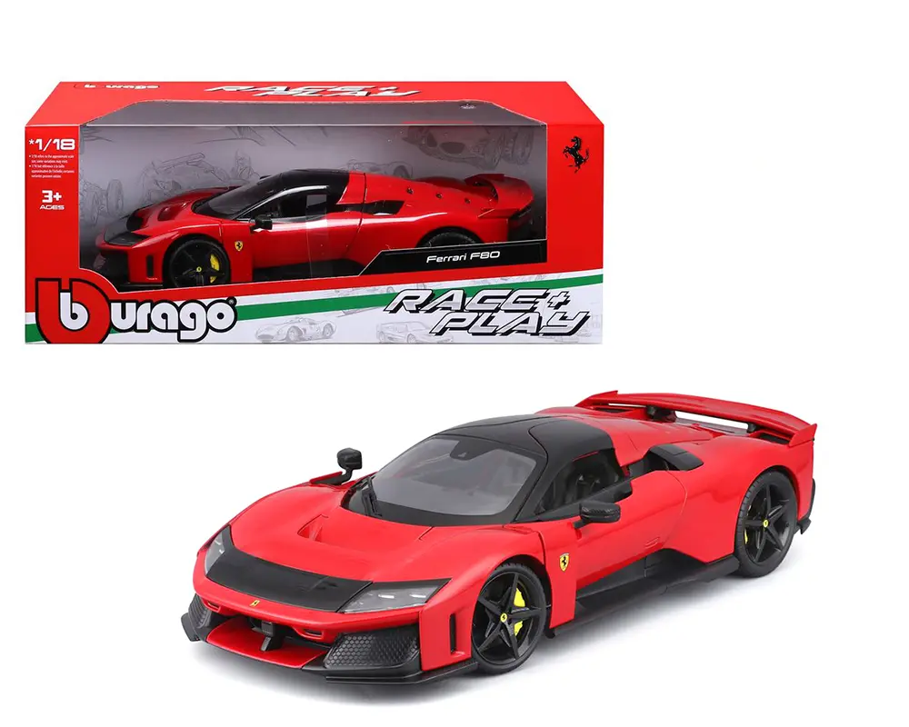 Burago Ferrari F80 Red 1:18 Scale Diecast Metal Model Miniature Car Metal
