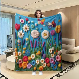 Creative Digital Print Flannel Blanket, Thanksgiving Valentine Christmas Gift, Holiday Decorative Throw, Sofa Bed Shawl, Outdoor Travel Multi-Purpose