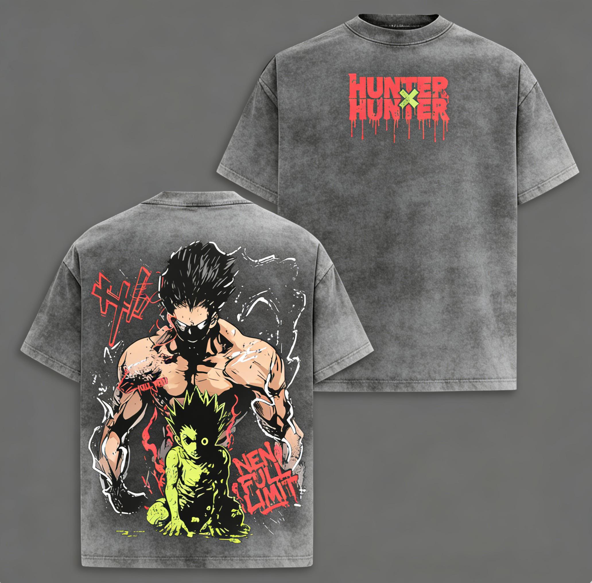 Gon Freecss T-Shirt Hunter x Hunter Graphic Anime Tee Oversized Acid Washed Soft Cotton Shirt Anime Streetwear Casual Menswear Unisex Summer Clothing Gift for Anime Fans，Hunter x Hunter anime merchandise funny graphic tee men’s trendy t-shirts deals