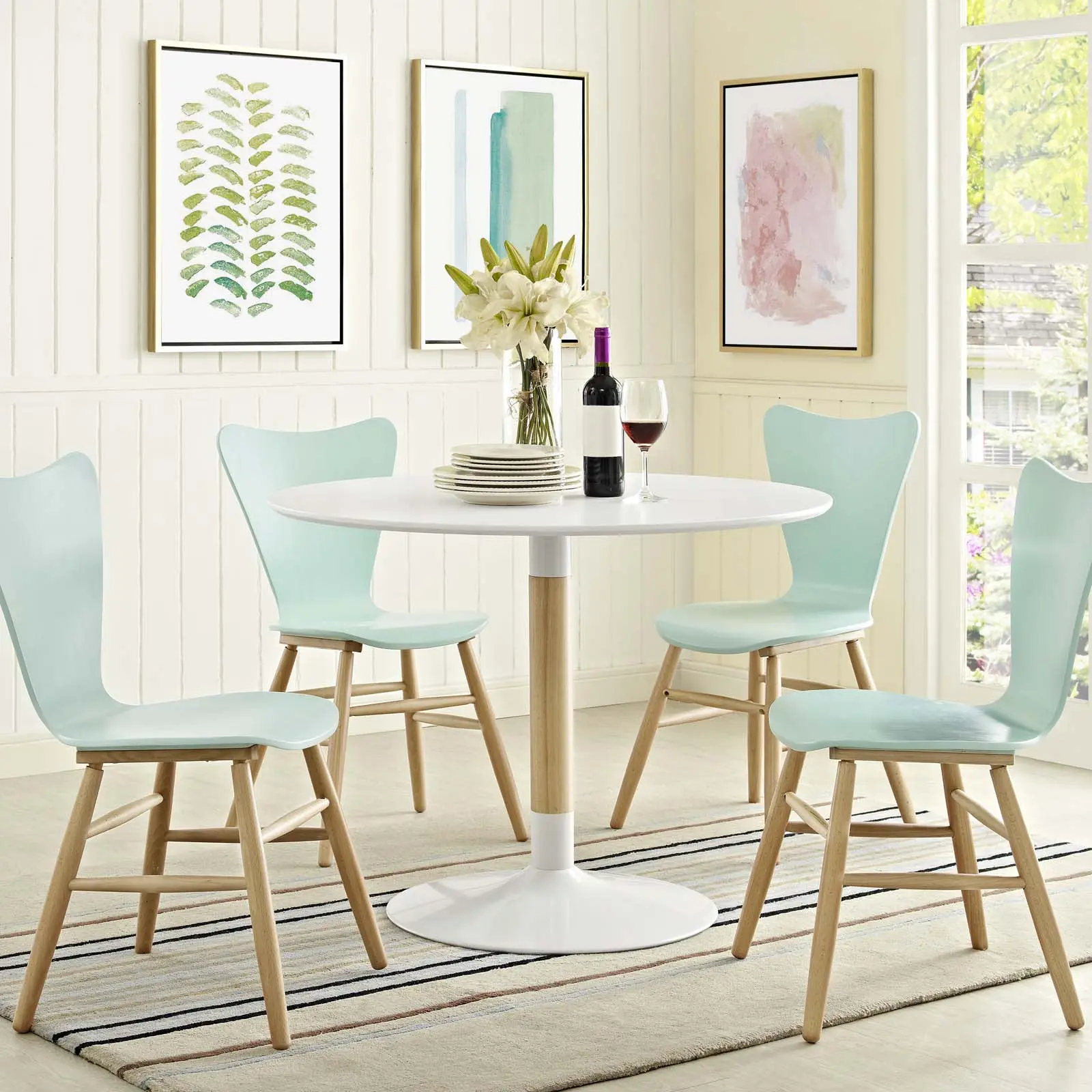 Modway Whirl Round Dining Table in White