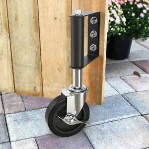 Heavy Duty Gate Caster, Spring Loaded Gate Wheel, Swivel Gate Caster Wheel for Wooden Gate and Fence 220LBS Capacity
