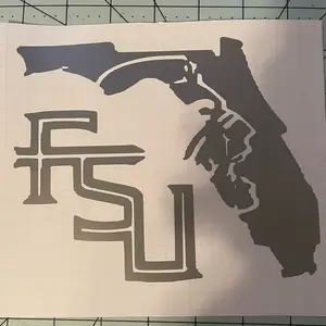 Florida state Seminole decal, can be done in any colors and size.