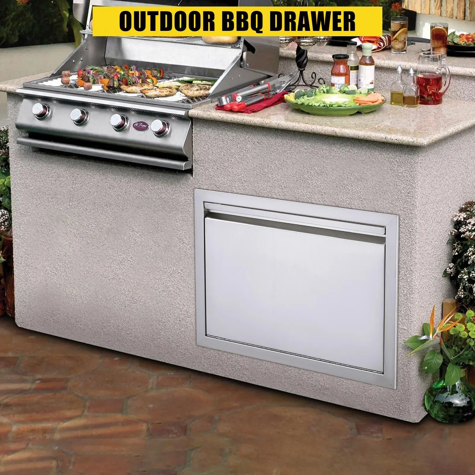 1 Stainless Steel Cabinet Door Left Opening Door 17 Width 24 Height Inches Metal Handle With Vent Panel Five Ply Corrugated