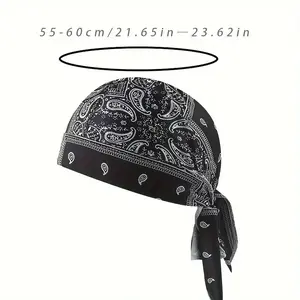 Premium Paisley Scarf Head Wrap - Breathable Quick-Dry Do Rag Durag, Sweat-Wicking Lightweight Headwear for Men, Ideal Father's Day & Daily Gift for Motorcycle Riding #FathersDayGift #SportsHeadWrap