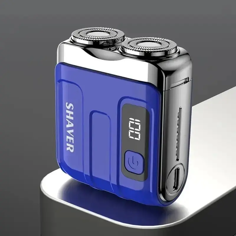 Men's Mini Dual Blade Electric Shaver, Advanced Metal Feel, Waterproof Design, USB Charging, LED Battery Display, Daily Care, Gift for Boyfriend, Cordless Rechargeable Shaver, Daily Shaving Tool