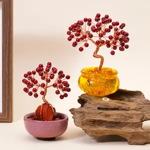 Natural Gemstone Cinnabar Chakra Healing Stone, Mini Size Crystal Decoration for Home & Office, Enhance Energy Flow & Positive Vibes