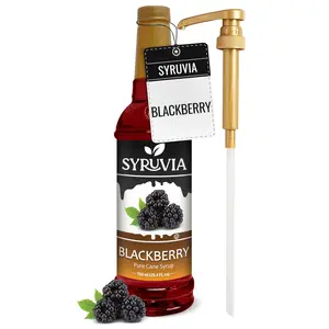 Syruvia Blackberry Syrup – Blackberry Syrup Flavor, 25.4 fl oz - Perfect for Cocktails, ice Tea, Desserts, Italian Sodas, and More With Pump