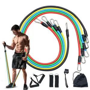 11pcs Resistance Band Set Yoga Pilates Abs Exercise Fitness Tube Workout Bands