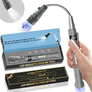Christmas Stocking Stuffers for Adults Magnetic Pickup Tool with 3 LED Lights Telescoping Magnet Flashlight Cool Gadgets for Men 2025 Birthday Gifts for Dad from Daughter Son Wife