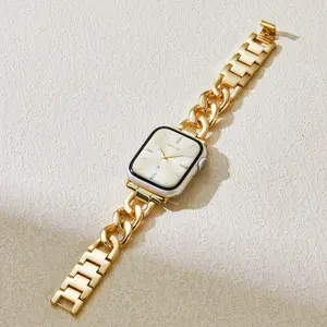 MISSAIR Elegant 14K Gold Chain Bracelet Band – Adjustable Women’s Strap for Apple Watch Series 1-11, SE & Ultra (38mm-49mm)