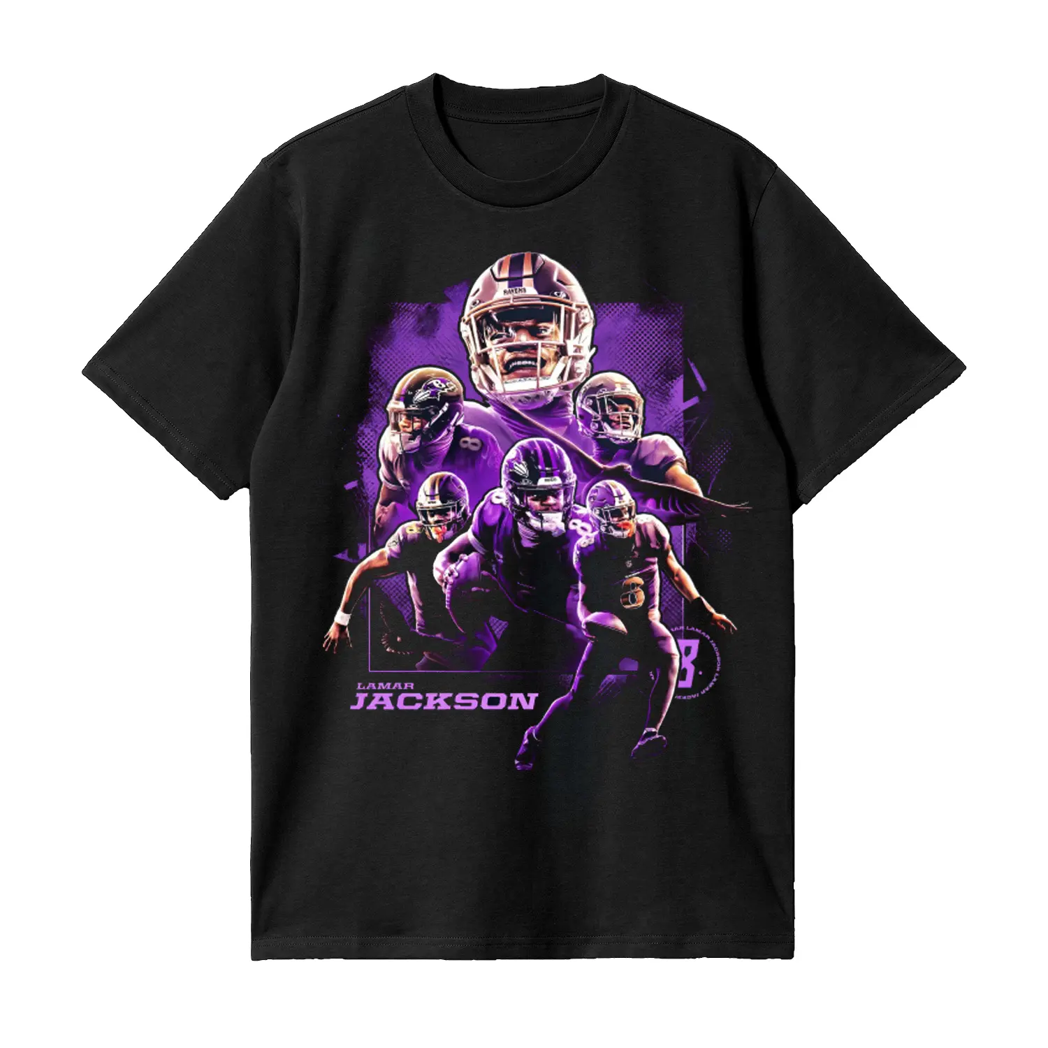 Lamar Jackson Football Player T Shirt Purple Action Tee HGP07802