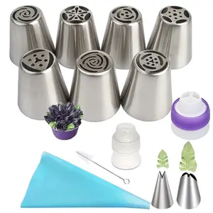 13-Piece Cake Decorating Tool Set, Includes Icing Tips, Converters & Brushes, Perfect for DIY Cakes & Baking Essentials, Cake Decorating Kit