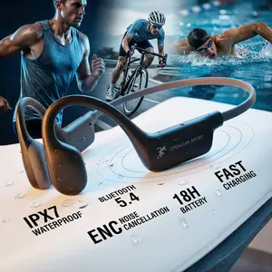 MZYJBL New Model Wireless Bone Conduction Headset - Open-Back Bluetooth Electronic Headphones with Deep Bass, Intelligent Microphone, Sweat-Resistant Design, Stable Fit for Running | Audio Accessories
