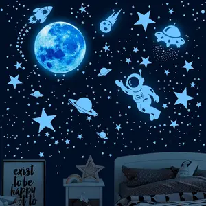 530Pcs Glow in The Dark Glowing Stars for Ceiling Solar System Galaxy Planets Space Wall Decals Stickers for Kids, Wall Decor for Girls Bedroom Nursery Birthday Party Favor